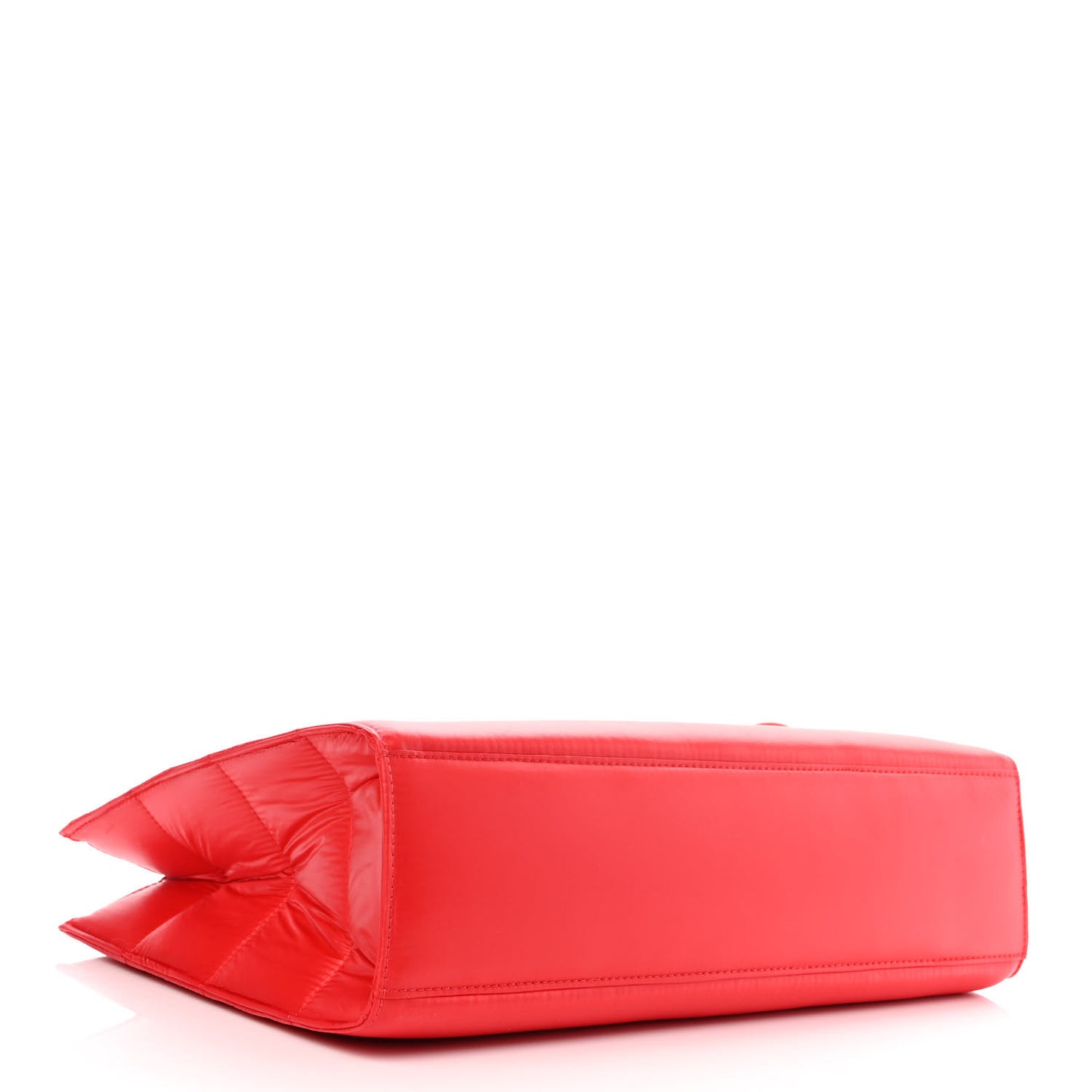 Nylon Medium Puff Shopping Bag Red