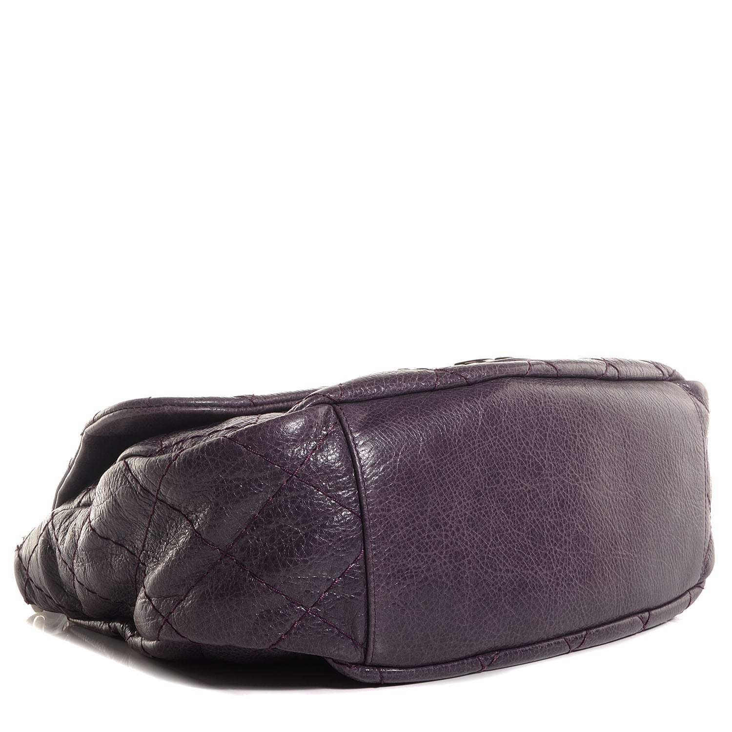 Chanel Glazed Calfskin On The Road XL Flap Dark Purple 4 of 9