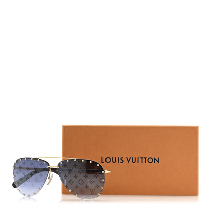 Louis Vuitton Monogram The Party Aviator Sunglasses Z1365U Gold 8 of 8
