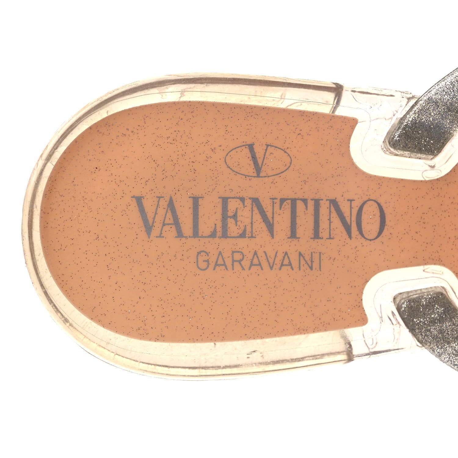 Valentino Garavani PVC Jelly Glitter Rockstud Bow Thong Sandals 41 Silver 13 of 16