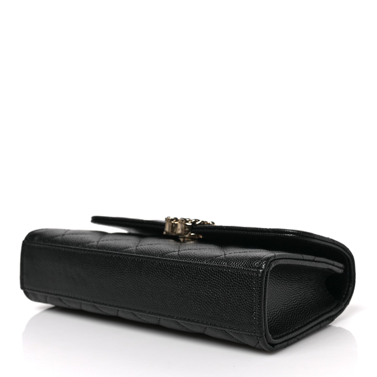 Caviar Quilted Chain Match Top Handle Phone Holder With Chain Black