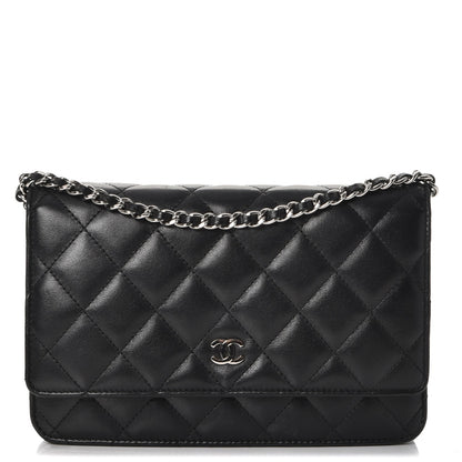 Chanel Lambskin Quilted Wallet On Chain WOC Black 1 of 12