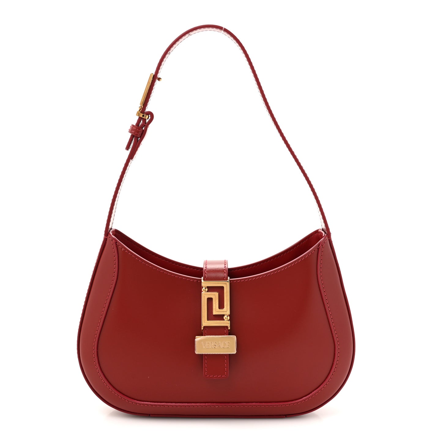 Calfskin Small Greca Goddess Hobo Parade Red