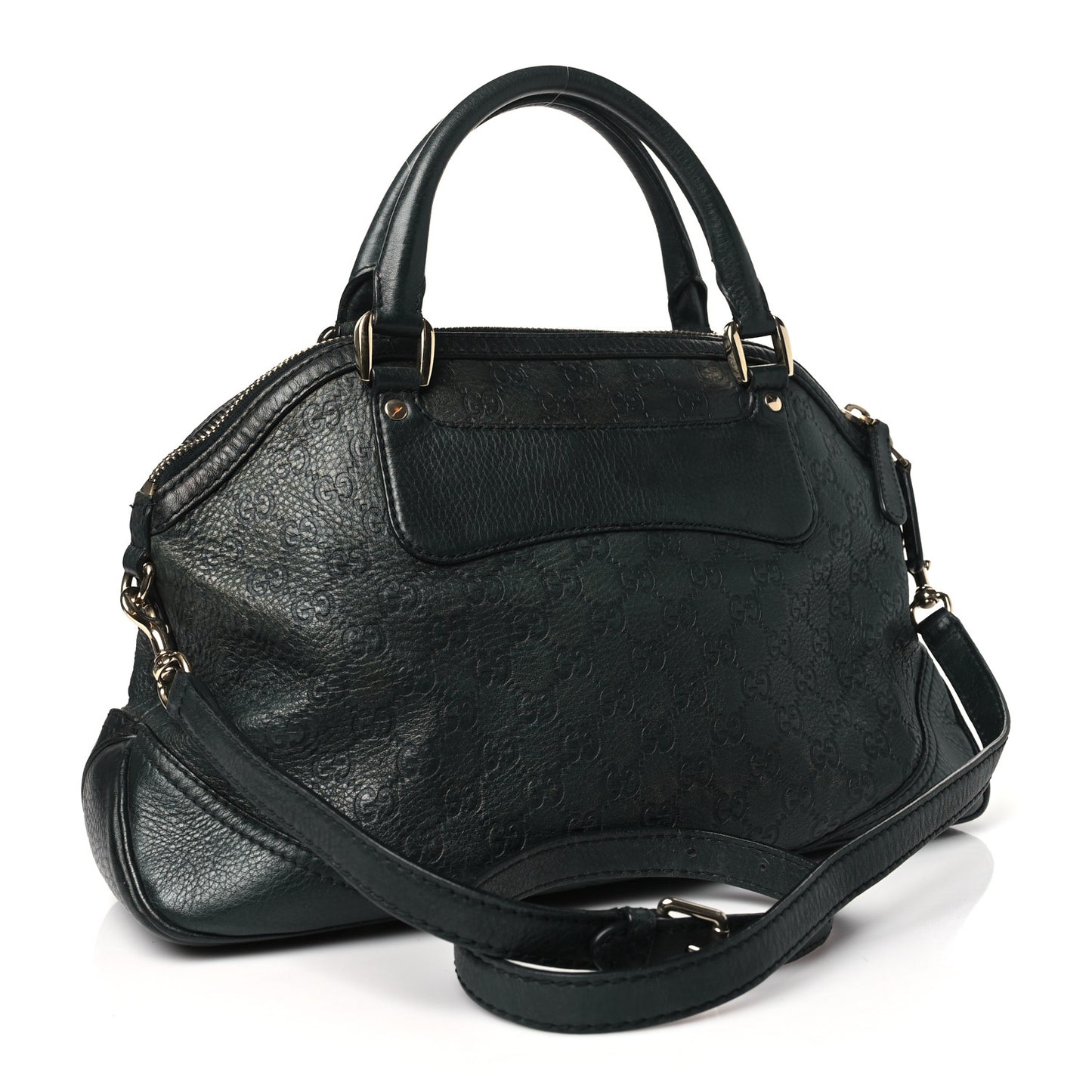 Guccissima Medium Cathrine Dome Satchel Black