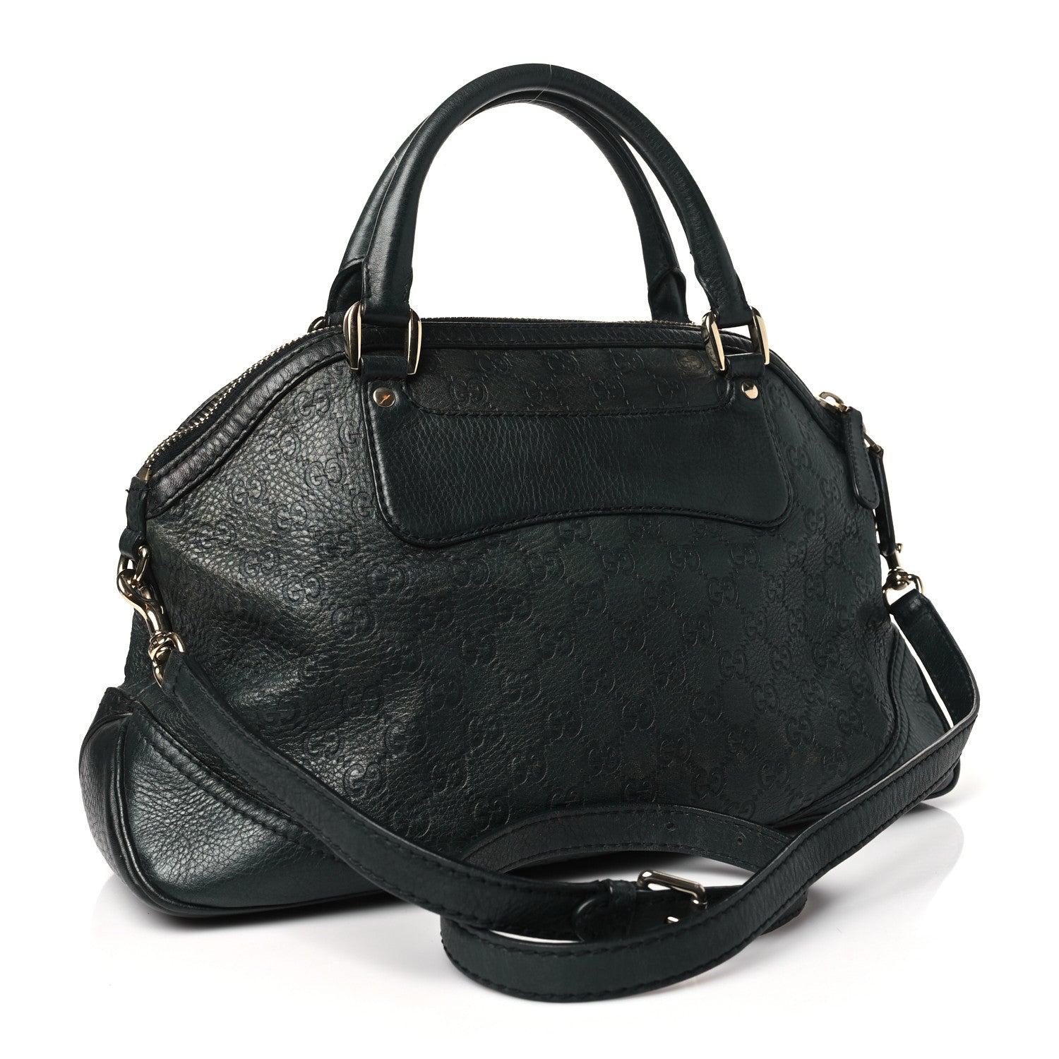 Gucci Guccissima Medium Cathrine Dome Satchel Black 3 of 14