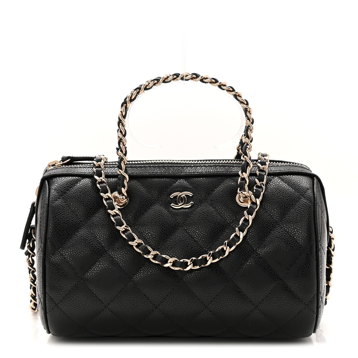 Chanel Caviar Quilted Barrel Clutch With Chain Black 1 of 11