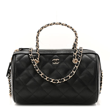 Chanel Caviar Quilted Barrel Clutch With Chain Black 1 of 11