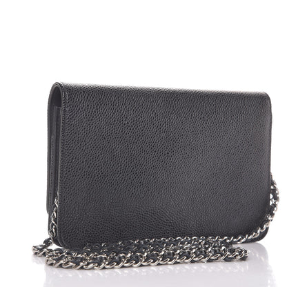 Chanel Caviar Timeless CC Wallet On Chain WOC Black 4 of 9