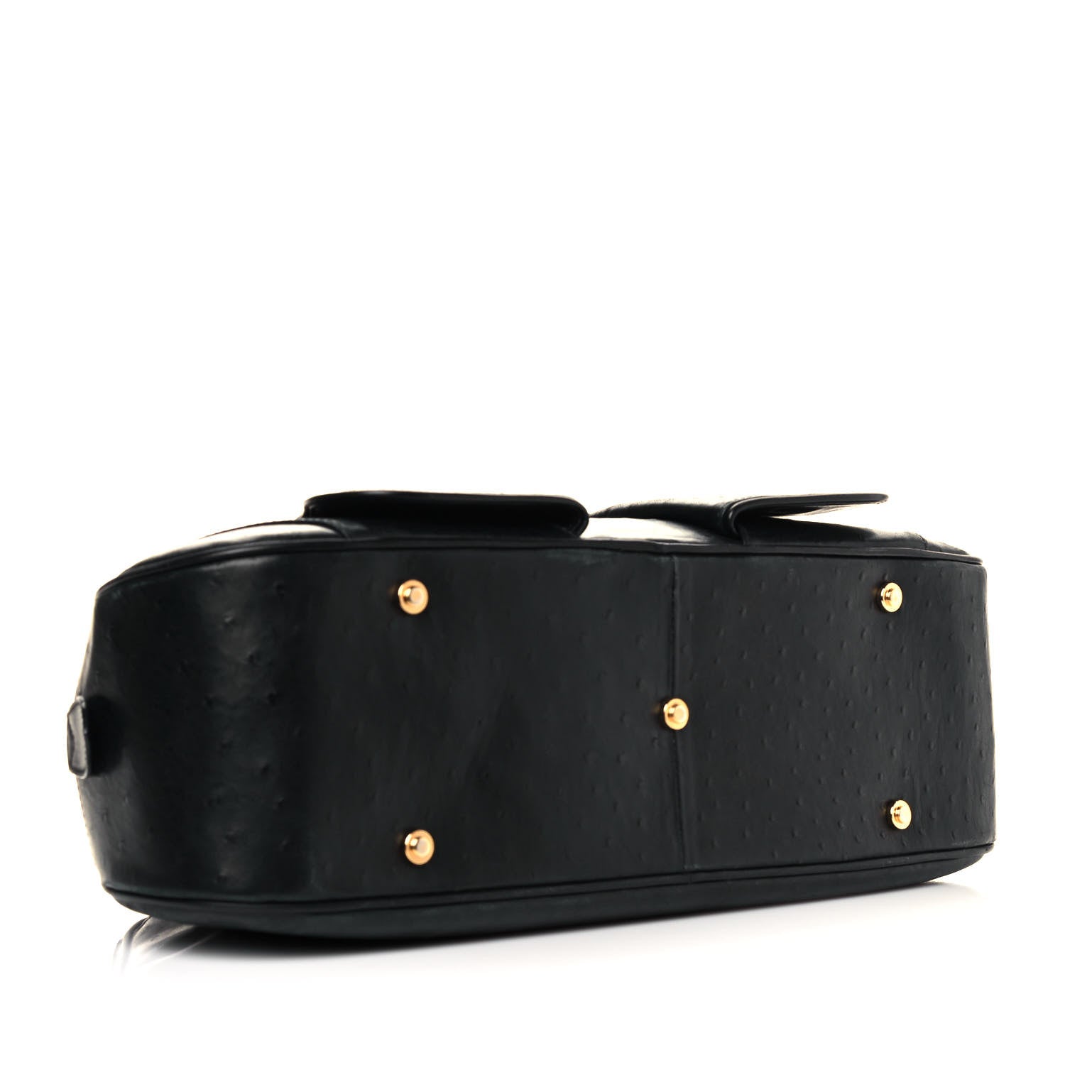 Christian Dior Ostrich Saddle Bowler Black 3 of 9