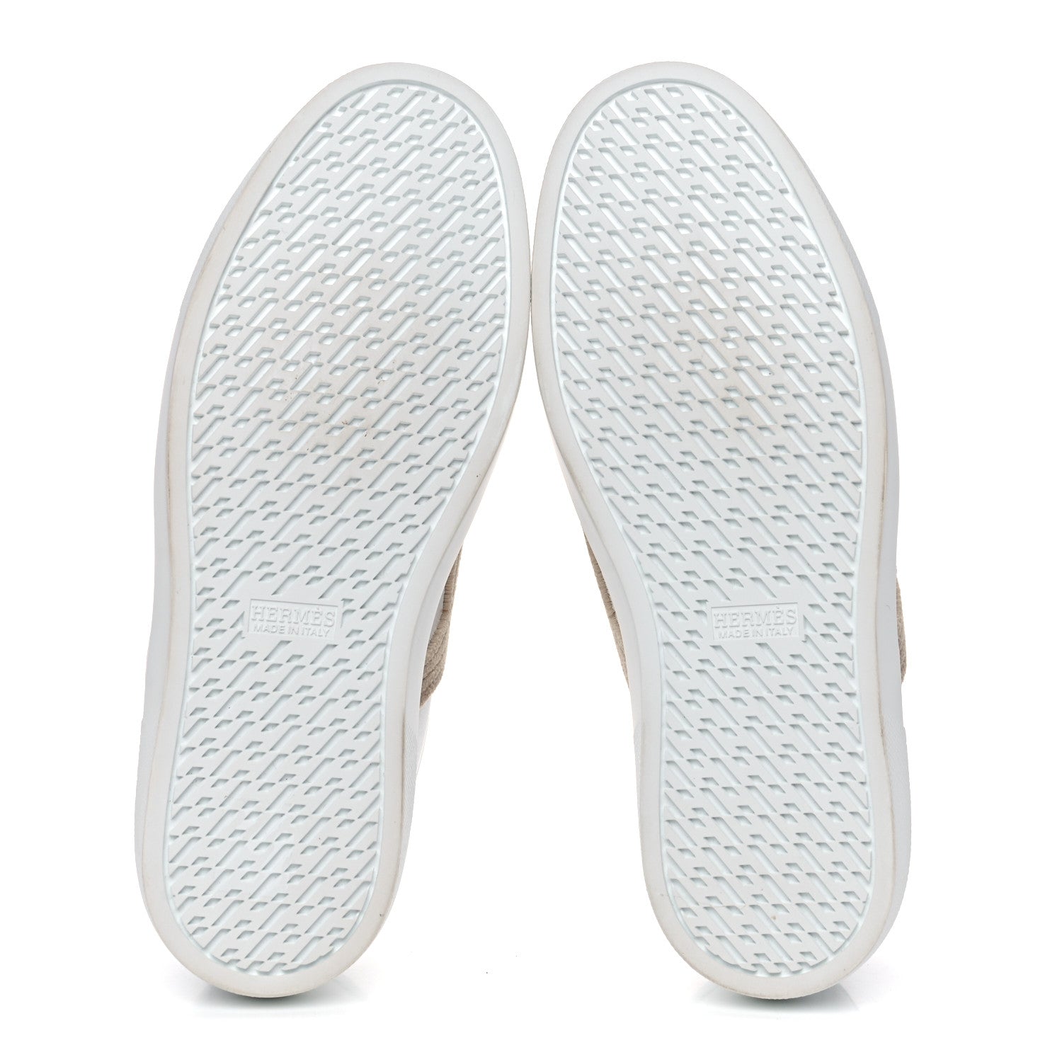 Hermes Calfskin Woolskin Womens Advantage Sneakers 37.5 White 5 of 9