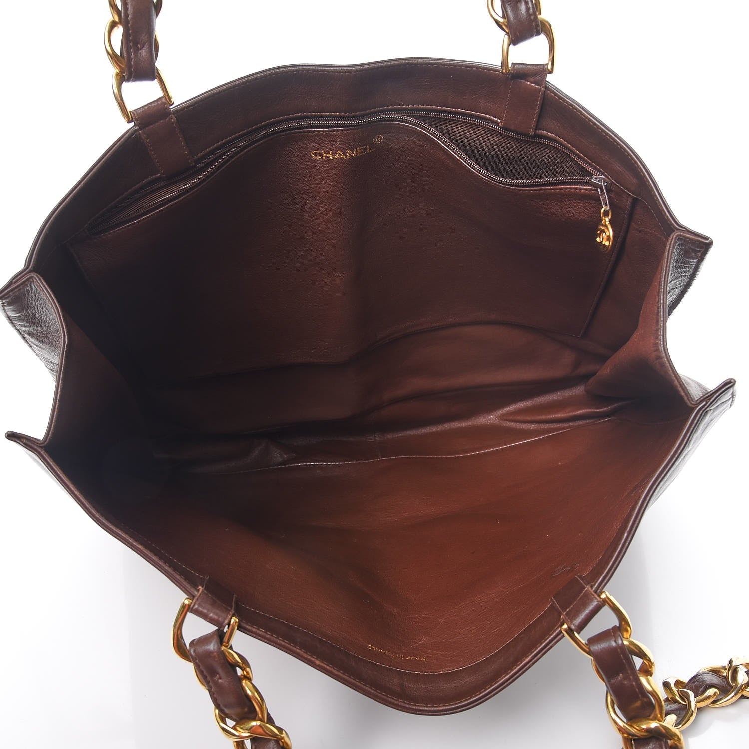 Chanel Lambskin CC Tote Brown 5 of 12