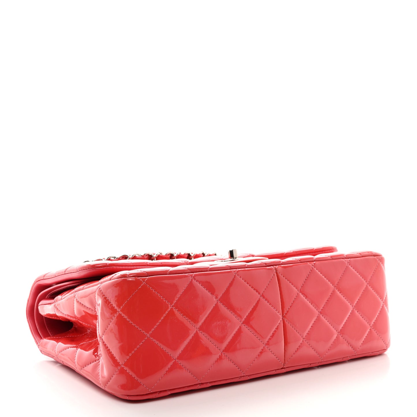 Patent Quilted Jumbo Double Flap Pink
