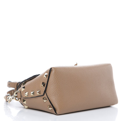 Valentino Garavani Pebbled Calfskin Mini Rockstud Crossbody Bag Deep Alpaca 4 of 8