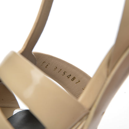 Saint Laurent Patent Tribute 105 Platform Sandals 36 Nude Powder 8 of 9