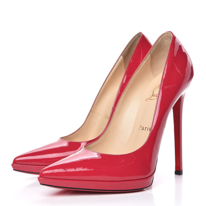 Christian Louboutin Patent Pigalle Plato 120 Pumps 38.5 Cherry 3 of 8