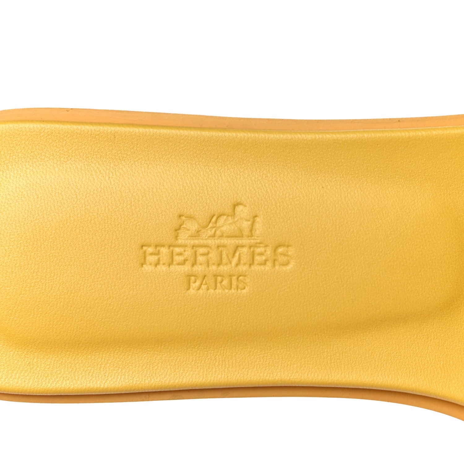 Hermes Calfskin Oran Sandals 36.5 Jaune Citron 7 of 10