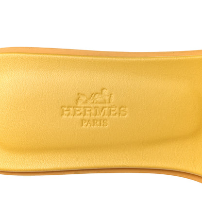 Hermes Calfskin Oran Sandals 36.5 Jaune Citron 7 of 10