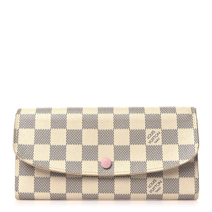 Louis Vuitton Damier Azur Emilie Wallet Rose Ballerine 1 of 12