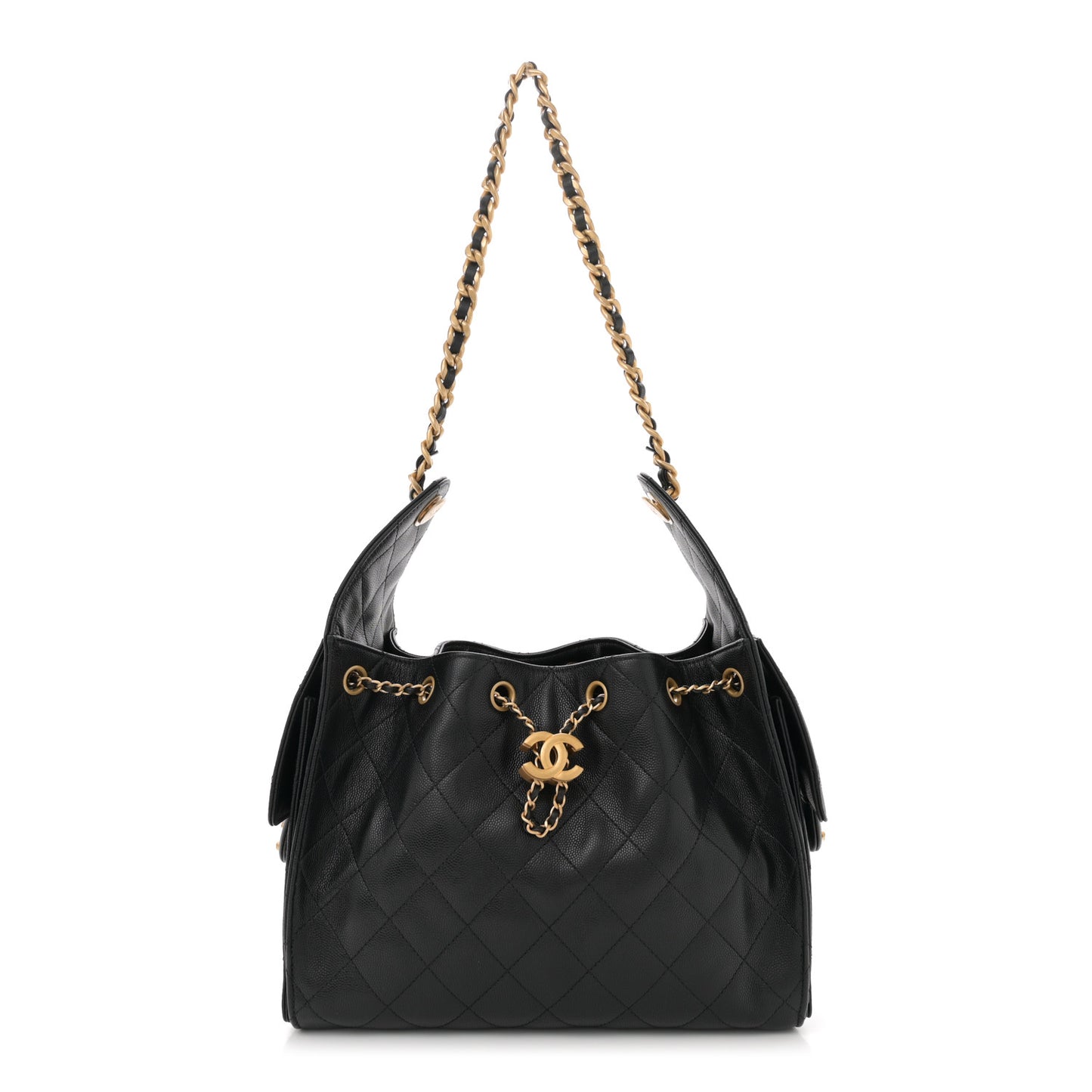 Caviar Quilted Small Chanel 25 Handbag Black