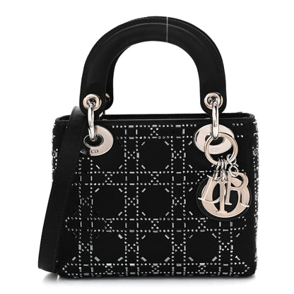 Christian Dior Satin Crystal Cannage Mini Lady Dior Black 1 of 11