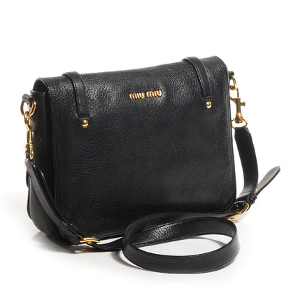 Miu Miu Cervo Pattina Sling Satchel Nero Black 3 of 9