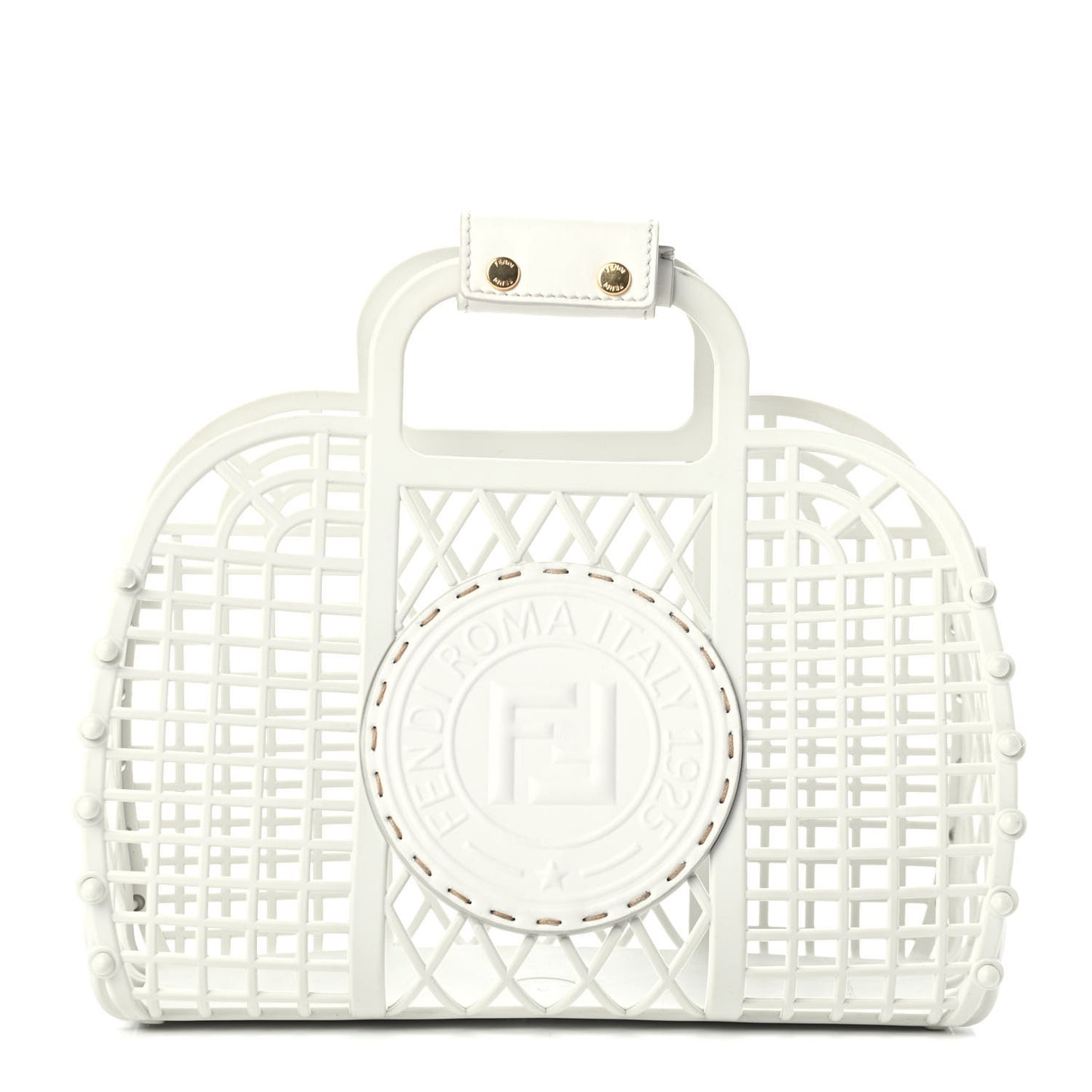 Recycled Plastic Vitello Liberty Matte Small Fendi Basket White Ice