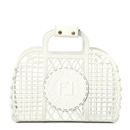 Fendi Recycled Plastic Vitello Liberty Matte Small Fendi Basket White Ice 1 of 4