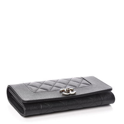 Chanel Caviar Quilted Mademoiselle Vintage Flap Wallet Black 4 of 9