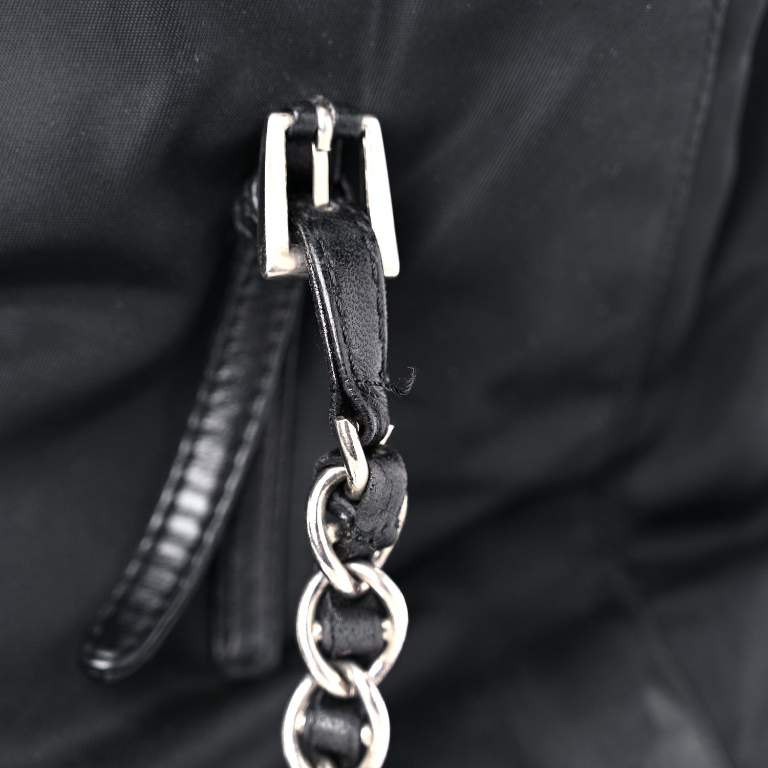 Prada Nylon Tessuto Acciaio Chain Shoulder Bag Black 23 of 23