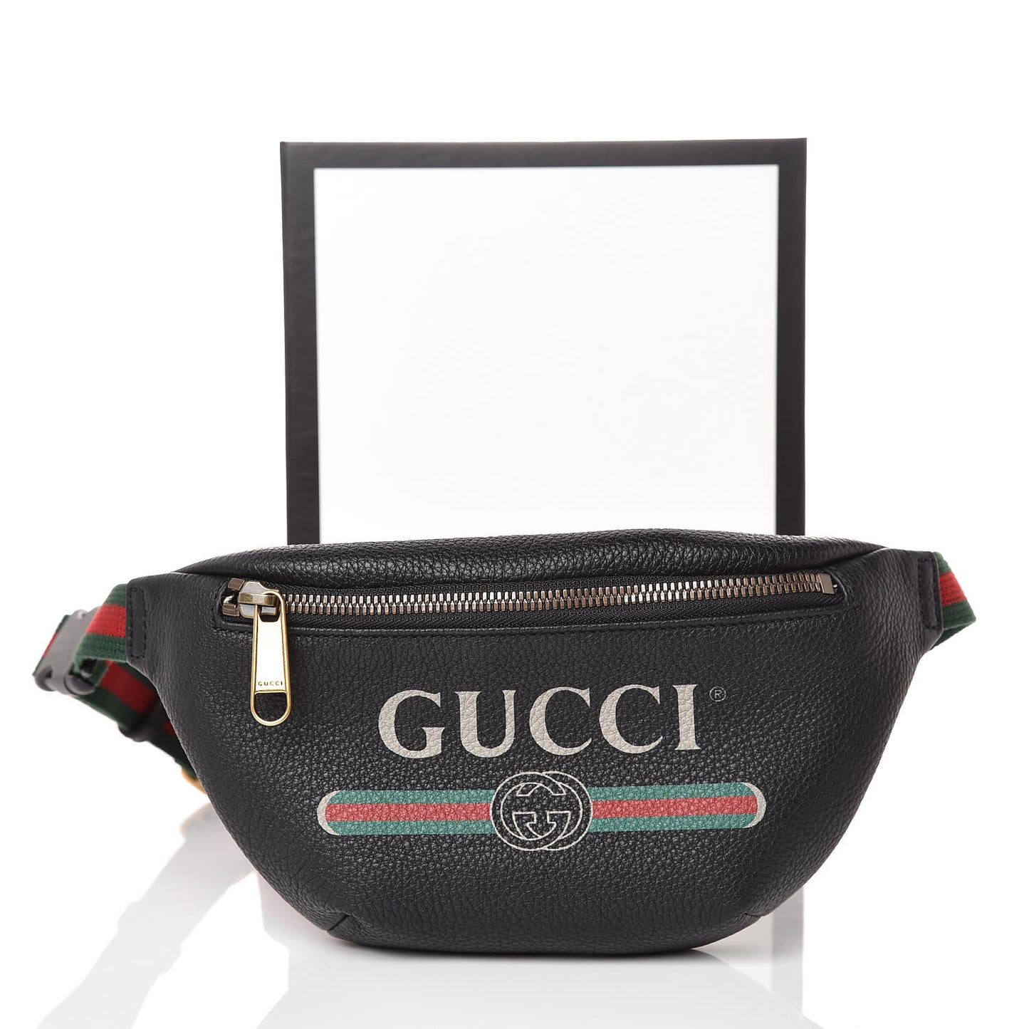 Grained Calfskin Small Logo Belt Bag Black