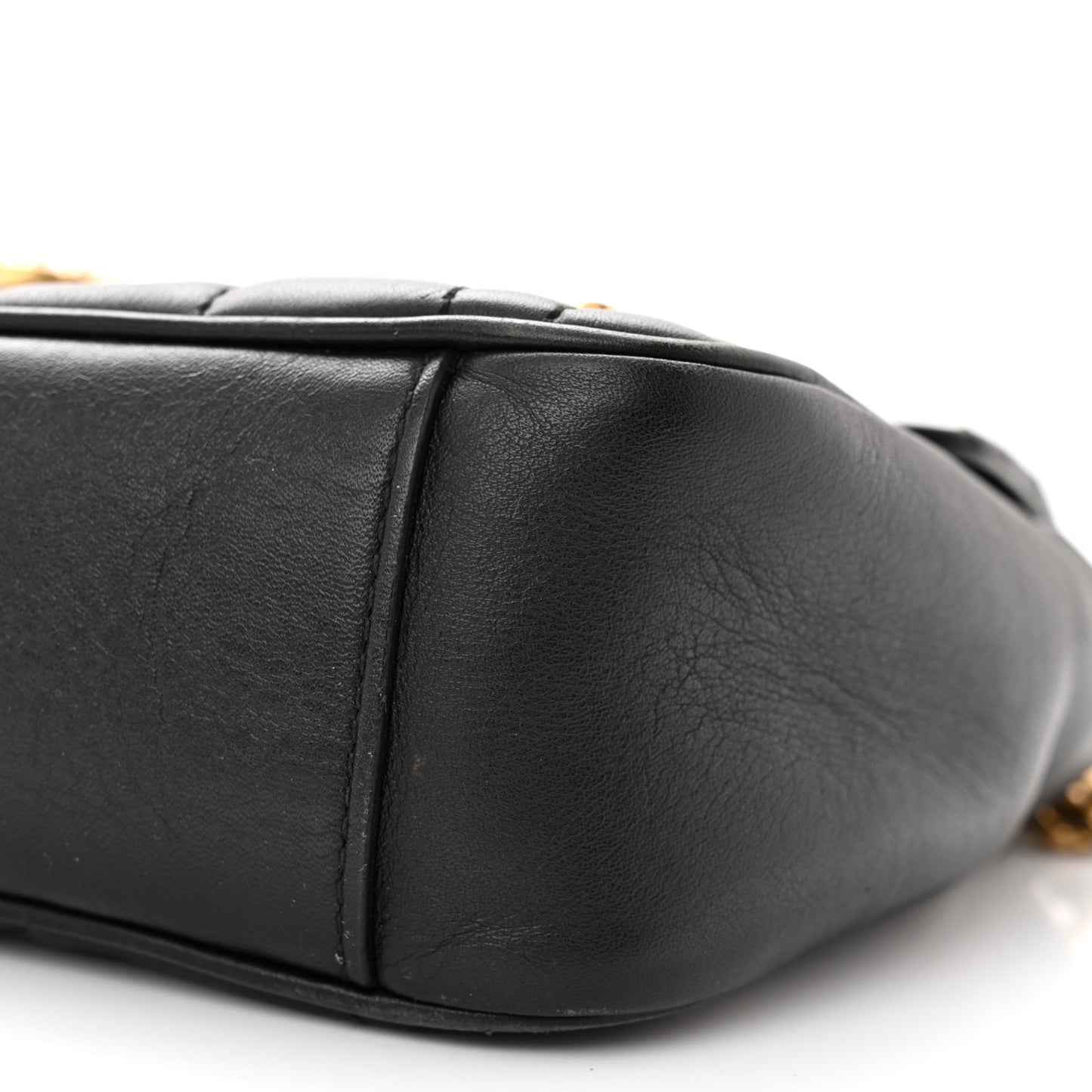Calfskin Matelasse Studded Small Pearly GG Marmont Shoulder Bag Black