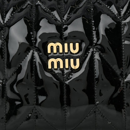 Miu Miu Iridescent Fabric Quilted Mini Spirit Ciré Bag Black 9 of 12