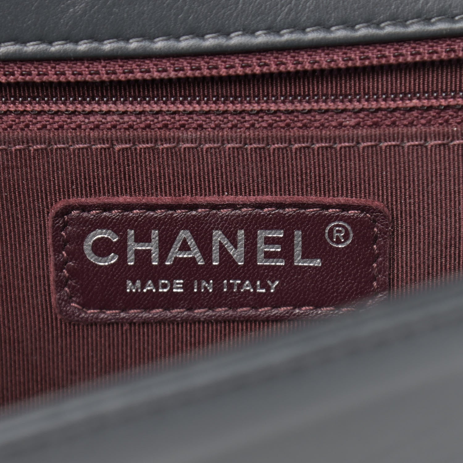 Chanel Calfskin Chevron Quilted New Medium Boy Flap Dark Grey 6 of 10