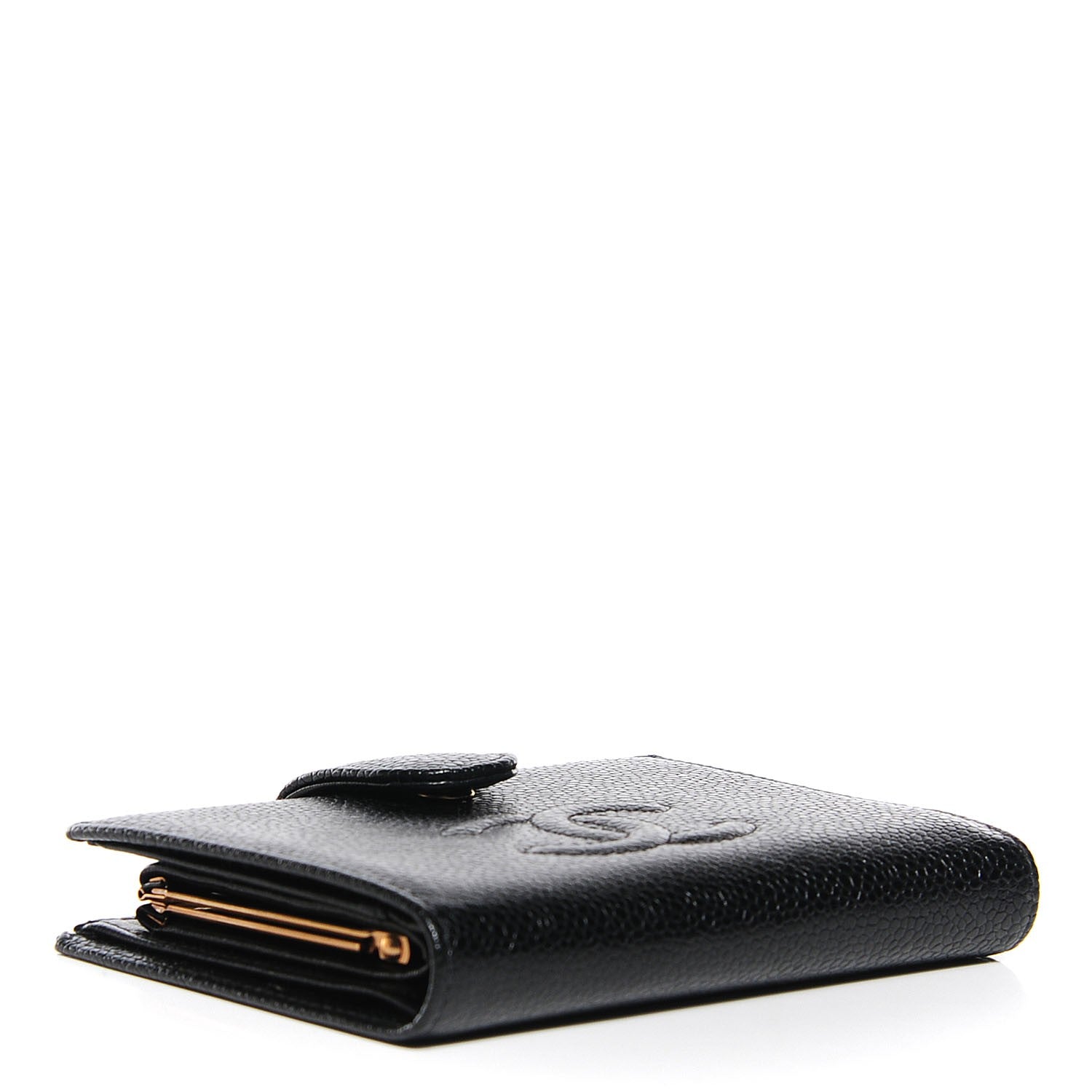 Chanel Caviar Timeless CC Compact French Wallet Black 4 of 8