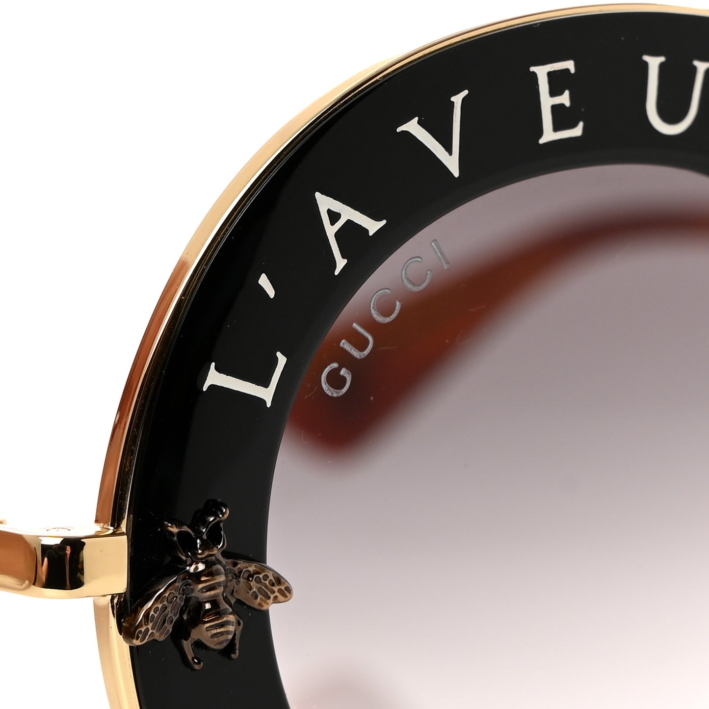 Metal L'Aveugle Par Amour Round Frame Sunglasses GG0113S Black