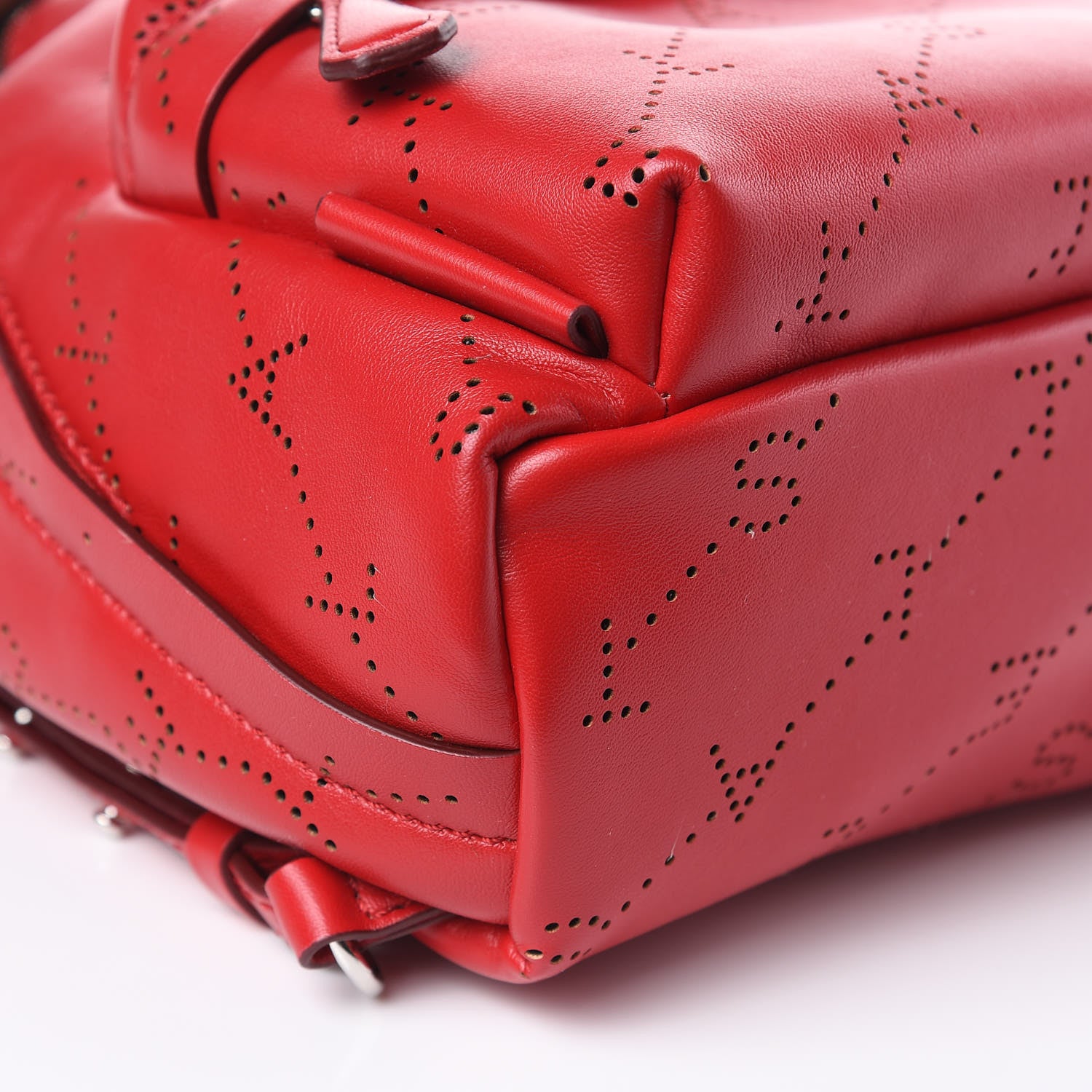 Stella McCartney Eco Alter Nappa Perforated Logo Mini Backpack Red 8 of 9