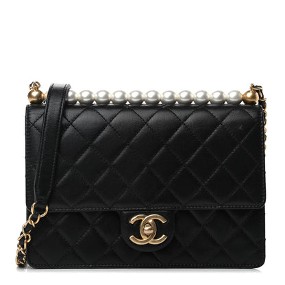 Chanel Lambskin Quilted Small Chic Pearls Flap Black 1 of 13