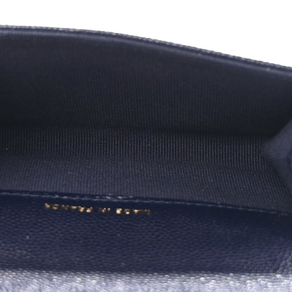 Chanel Caviar Quilted Flap Card Holder Wallet Navy Blue 5 of 9