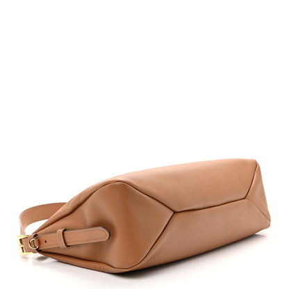 Prada Soft Calfskin Large Aimee Shoulder Bag Caramel 4 of 10
