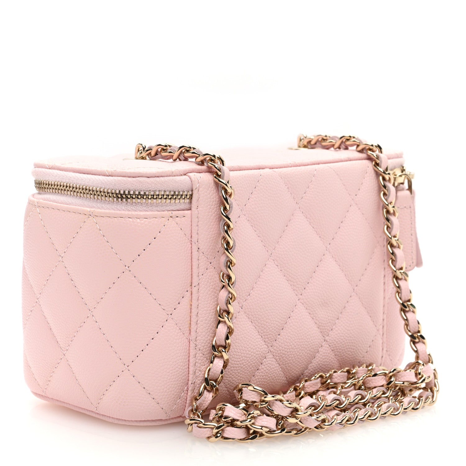 Chanel Caviar Quilted Small Vanity Case With Chain Light Pink 3 of 12