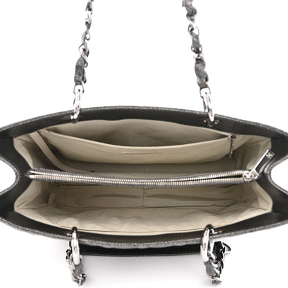 Chanel Metallic Caviar Quilted Grand Shopping Tote GST Dark Silver 5 of 10