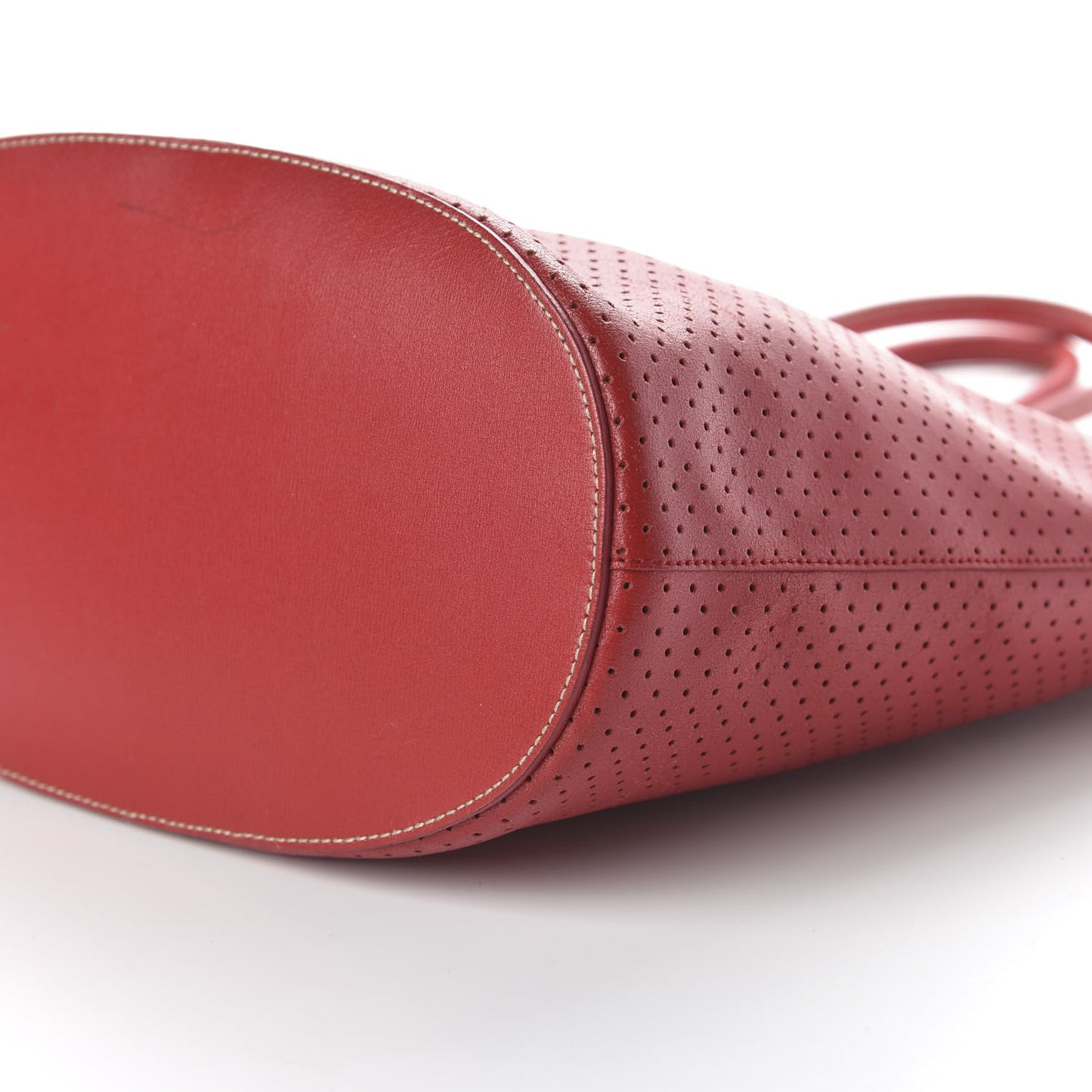 Vitello Drive Perforated Perforated Tote Fuoco