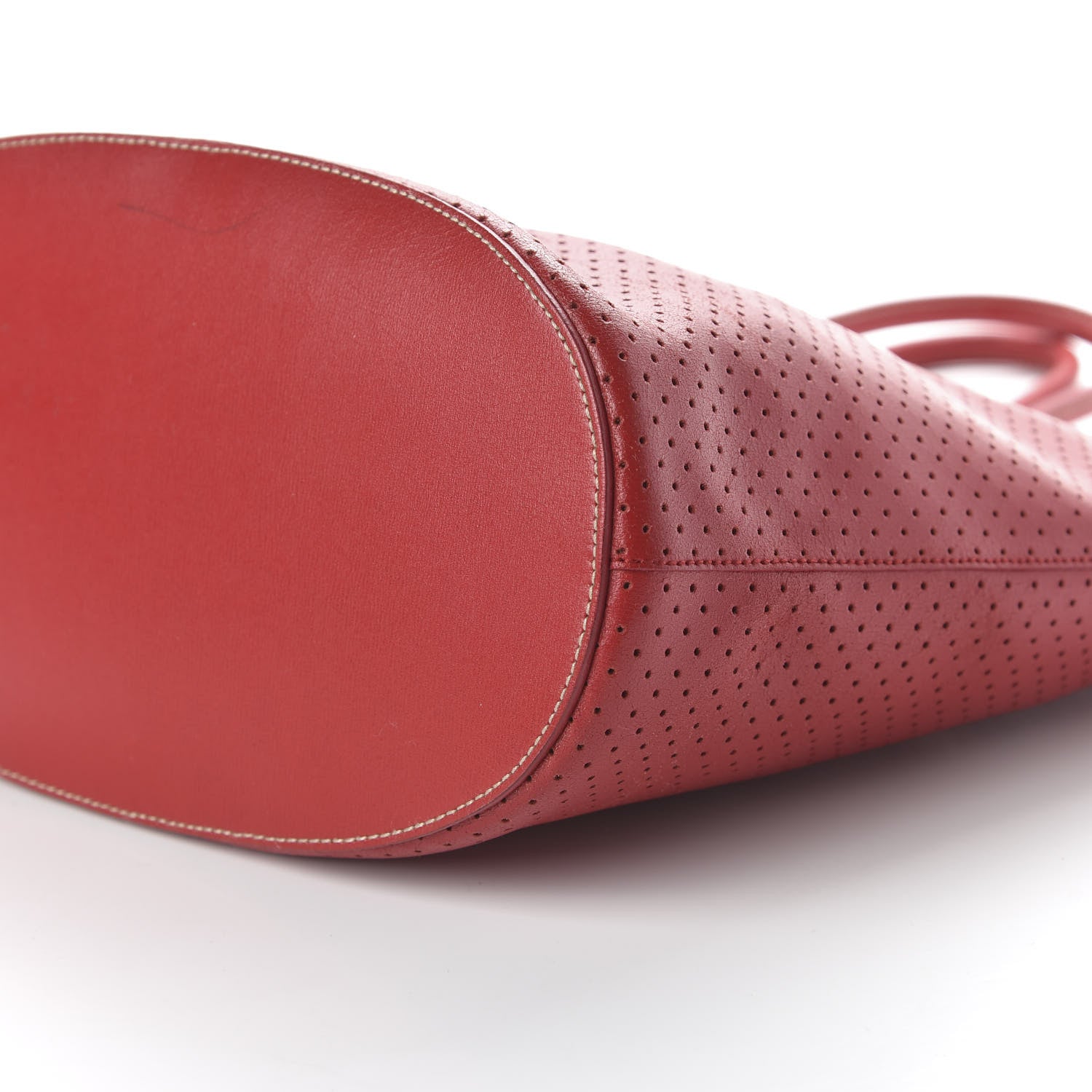 Prada Vitello Drive Perforated Perforated Tote Fuoco 7 of 11