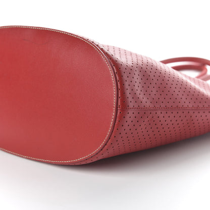 Prada Vitello Drive Perforated Perforated Tote Fuoco 7 of 11