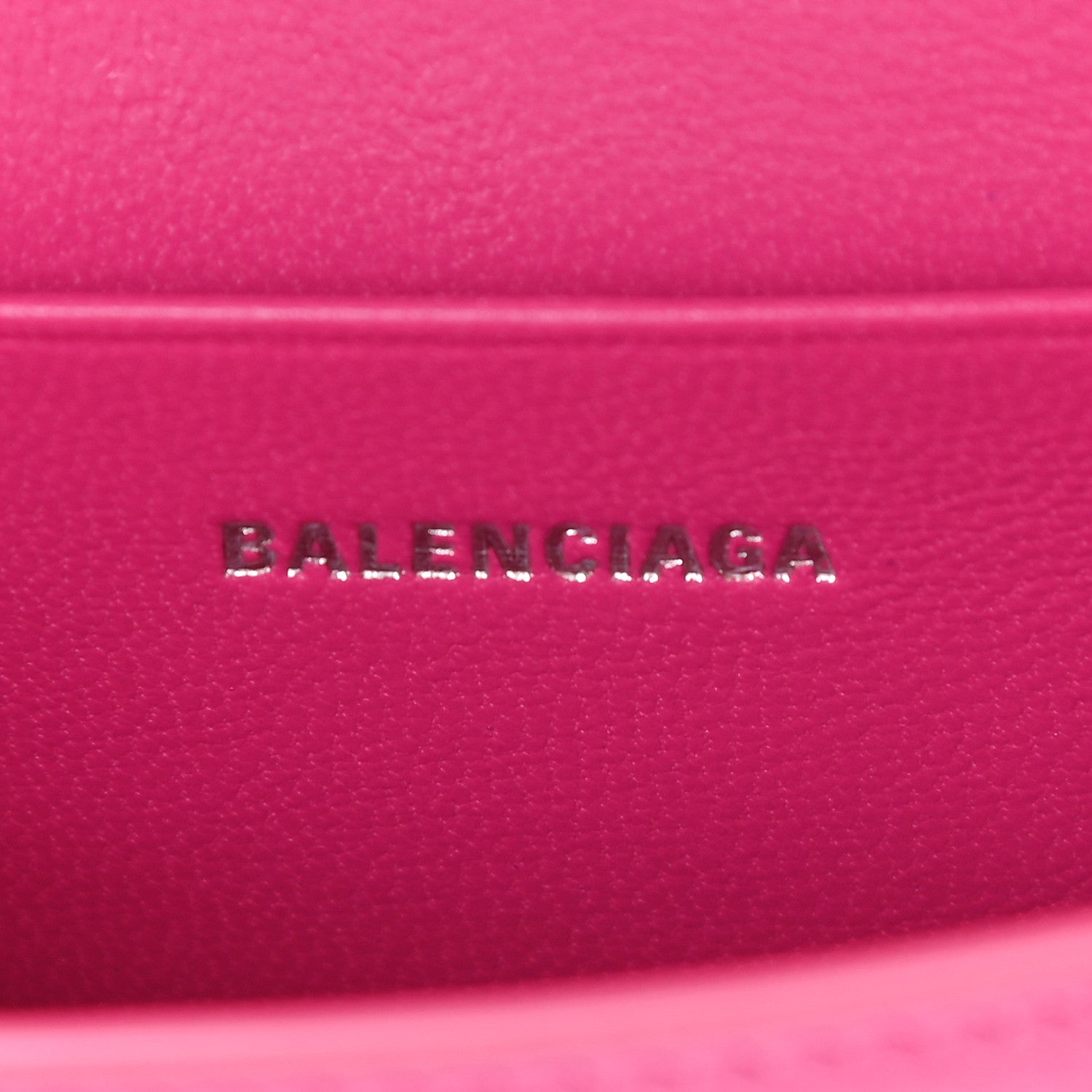 Balenciaga Grained Calfskin Tonal B Hourglass Top Handle Bag Mini Fuchsia 6 of 10