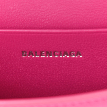 Balenciaga Grained Calfskin Tonal B Hourglass Top Handle Bag Mini Fuchsia 6 of 10