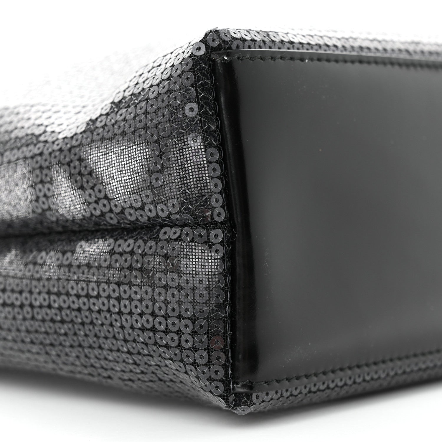 Prada Sequin Mesh Small Tote Bag Black 9 of 11