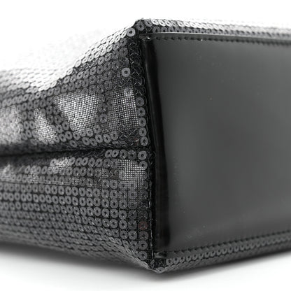 Prada Sequin Mesh Small Tote Bag Black 9 of 11