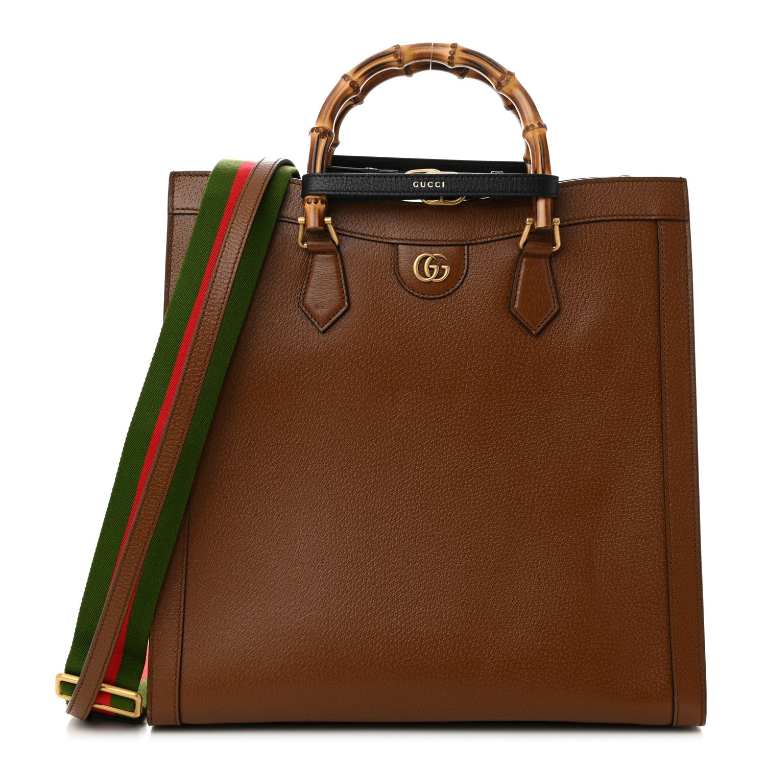 Gucci Wonka Grain Calfskin Large Diana Tote Bag Cuir Black 1 of 10