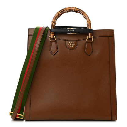 Gucci Wonka Grain Calfskin Large Diana Tote Bag Cuir Black 1 of 10